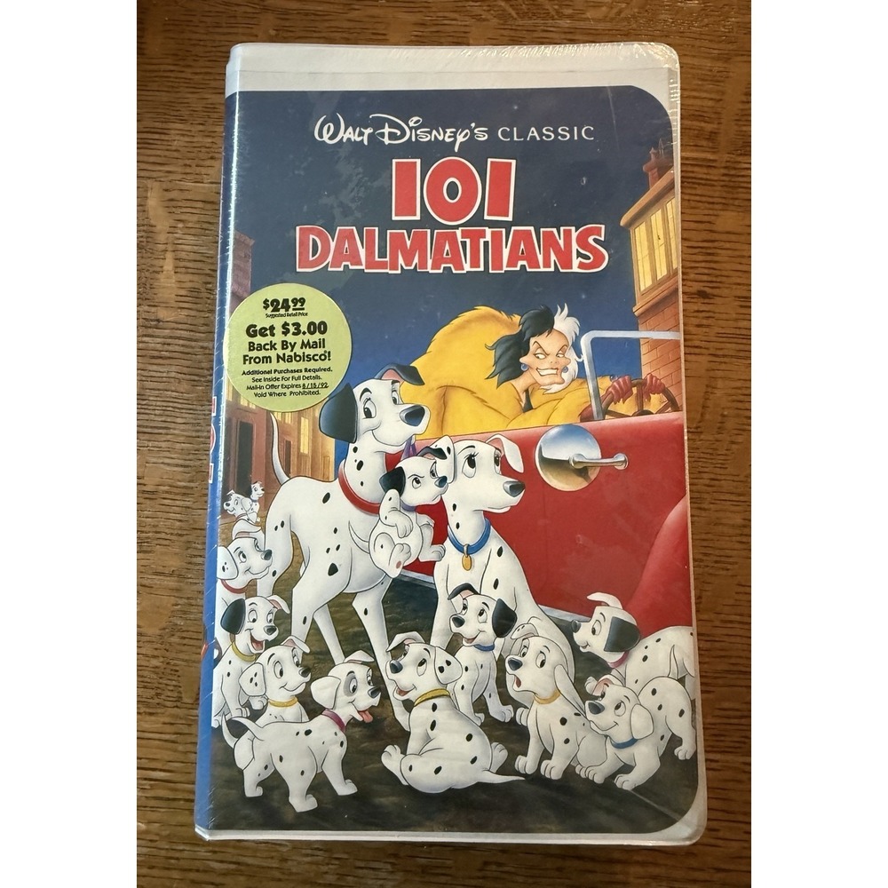 New Vintage 101 Dalmations 1992 VHS Black Diamond Factory Sealed Disney Movie